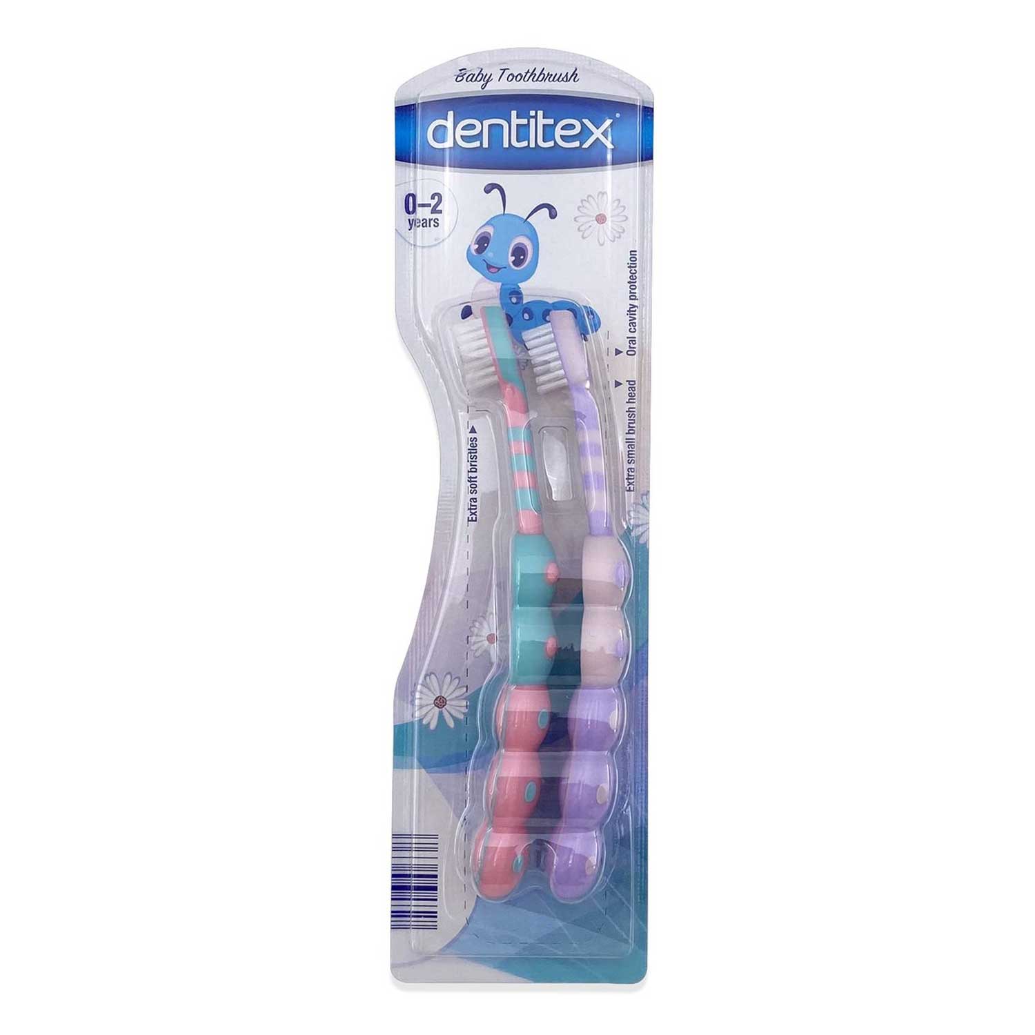 Baby Toothbrush 0-2 Years 2 Pack Dentitex